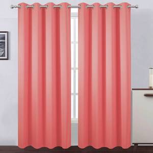 lot 6451 image: LEMOMO Blackout Curtains 52 x 95 inchCoral Curtains Set of 2 PanelsThermal Insulated Room Darkening Bedroom Curtains