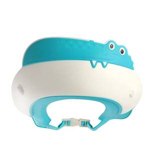 lot 6453 image: Baby Shower Cap Shield, Shower Cap for Kids, Visor Hat for Eye and Ear Protection for 0-9 Years Old Children,Cute DinosaurCrocodileHippo shape Makes the Baby Bath More Fun (Crocodile, Blue)
