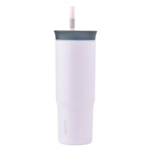 lot 6462 image: Owala Stainless Steel Triple Layer Insulated Travel Tumbler with Spill Resistant Lid and Straw, BPA Free, 24 oz, GreyPurple (Bunny Hop)