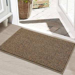 lot 6463 image: BEQHAUSE Dirt Trapper Door Mat 20 x 32, Non-Slip Washable Doormats Entrance Mat, Dirt Resistant and Absorbent Welcome Mat, Low Profile Floor Mats for Front Back Door and Entryway, Beige