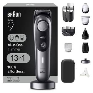 lot 6466 image: Braun Series 9 All-in-One Multi Grooming Kit for Men, 13-in-1 Beard Trimmer, Body Groomer, Hair Clipper and Manscaping for Face & Body, 9440