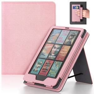 lot 6468 image: Lainergie Case for Kindle Paperwhite 76.8 (12th11th Gen, 20242021) & Kindle Colorsoft Signature Edition 2024, Slim PU Shell Cover with Stand, Hand Strap, Auto-WakeSleep Feature Not for TCL, Pink