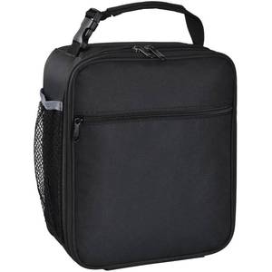 lot 6469 image: Insulated Lunch Bag, Leakproof Portable Lunch Box for Women Men Boys Girls, Large Capacity Cooler Bag with Handle and Bottle Pocket for Office School Camping Hiking Outdoor Beach Picnic (Black)