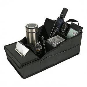 lot 6483 image: GMQ Car Seat Organizer,Automotive Seat Organizer for Front and Back Seat or Floor, Car Caddy Organizer Pu Leather Multiple Organizers and Storage for Travel Kids (Black)