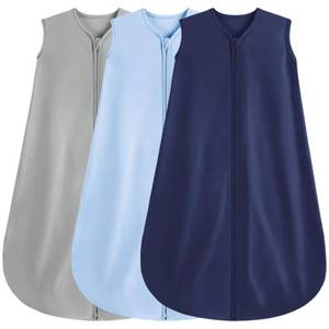 lot 6484 image: BSTOPPT 3 Pack Baby Sleep Sack 12-18 Months 100% Rayon Cotton Baby Sleeping Bag 2-Way Zipper Toddler Wearable Blankets,Comfy Stretchy Thin Sleep Sacks.TOG 0.3 (Large)