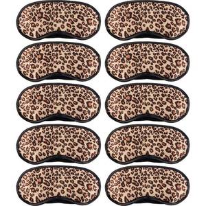 lot 6488 image: 10 Pack Sleep Mask, Leopard Eye Masks Shade Cover for Sleeping, Shift Work, Naps, Travel Pouch Night Blindfold Airplane Relaxing Eyeshade Cover with Nose Pad for Men Women