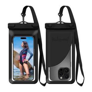 lot 6490 image: Vsagier Waterproof Phone Pouch, with Interior Card Pocket, Large Waterproof Phone Case for iPhone 17 16 15 14 Pro Max, IPX8 Lightweight Cellphone Dry Bag, Beach Cruise Ship Essential,1 Pack-Black-8.3��