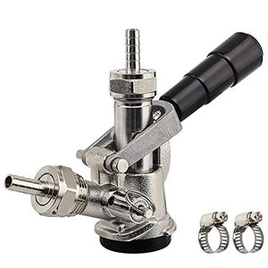 lot 6492 image: Keg Coupler, Sankey D Tap with 304 Stainless Steel Probe, Keg Coupler D System with Black Handle & Hose Clamp, D Style,Sankey D Tap for 516 ID Hose