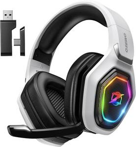 lot 11670 image: Ozeino 2.4GHz Wireless Gaming Headset for PC, Ps5, Ps4 - Lossless Audio USB & Type-C Ultra Stable Gaming Headphones with Flip Microphone, 40-Hr Battery Gamer Headset for Switch, Laptop, Mobile, Mac