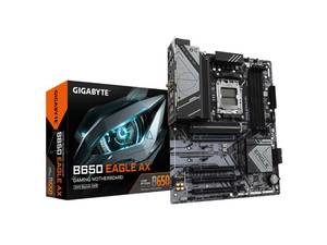 lot 11671 image: GIGABYTE B650 Eagle AX AM5 LGA 1718 AMD B650 ATX Motherboard, DDR5, Triple M.2 (1x PCIe 5.0 M.2  2X PCIe 4.0 M.2), USB 3.2 Gen2x2 Type-C, AMD Wi-Fi 6E, Realtek GbE LAN