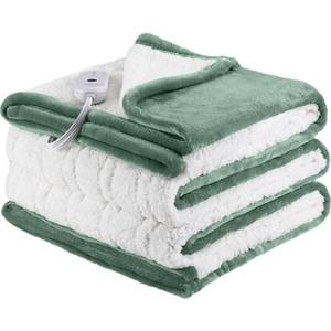 lot 11680 image: ESTINGO Heated Blanket Twin Size, 62x84 Twin Size Electric Blanket with 5 Heating Levels & 10 Hours Auto Off, Fast Heating Blanket with ETL & FCC Certification for Bedroom Office Couch, Hunter Green