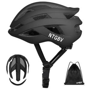 lot 11690 image: NTGBV Adult Bike Helmet for MenWomen with Helmet Bag 2 Removable Moisture-Wicking Liners Adjustable Dial Comfort Fit Lightweight Shockproof CPSC 1203 Safety Certified for Road-ReadyUrban-CommuteMTB