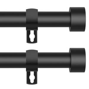 lot 11697 image: Black Curtain Rods for Windows 28 to 48 Inch,2 Pack 58 Inch Diameter Small Curtain Rod Set,Heavy Duty Drapery Rods with Brackets for Bedroom, Living Room, Kitchen,Patio