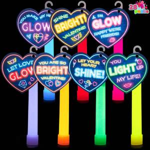 lot 12259 image: JOYIN 28 Packs Valentines Day Gifts Cards with Ultra Bright Large Glow Sticks for Kids, Waterproof Glow Sticks for Valentines Party Favors, Valentines Classroom Exchange Toy, School Prizes