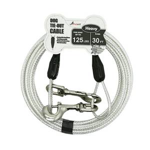 lot 12277 image: Petest 30ft Reflective Tie-Out Cable for Heavy Dogs Up to 125 Pounds