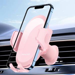 lot 12289 image: Miracase Phone Holders for Your Car with Metal Hook Clip, Cell Phone Mounts Air Vent Cell Phone Stand Car Mount, Universal Automobile Cradle Fit for iPhone Android and All Smartphones (Pink)