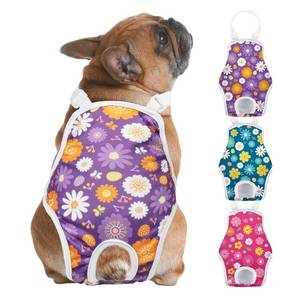 lot 12291 image: Jollywoods 3 Pack Washable Female Dog Diaper Onesie Sanitary Pantie with Adjustable Suspender, Reusable Fixed Doggie Diapers, Super Absorbent Leakproof for Small Toy Dog in Heat Cycle XSS