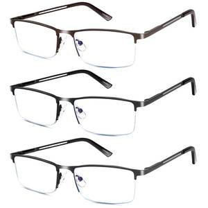 lot 12295 image: Lcbestbro Reading Glasses for Men, 1.5 Blue Light Blocking Reading Glasses Metal Readers