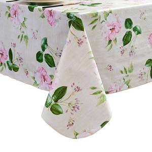 lot 12299 image: LIBERECOO Reinforced Vinyl Tablecloth with Flannel Backing Waterproof Oil-Proof Floral Plastic Table Cloth Stain-Resistant Wipeable Table Cover Not Stiff