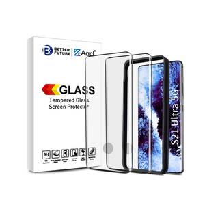 lot 12301 image: AACL Screen Protector for Samsung Galaxy S21 Ultra 5G,6.8 Inch,Curved Tempered Glass,Compatible with Ultrasonic Fingerprint Scanner,2 Pack,Black (Missing One)