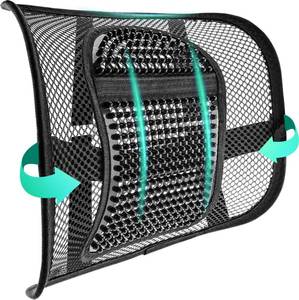 lot 12311 image: Samyoung Mesh Back Lumbar Support, Back Support Seat Cushion with Breathable Mesh for Office Chairs Car 12�� x 16��
