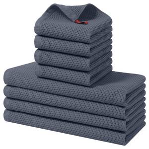 lot 12316 image: Homaxy 100% Cotton Kitchen Towels and Dishcloths Set, 12 x 12 Inches and 13 x 28 Inches, Set of 8 Bulk Kitchen Towels Set, Ultra Soft Absorbent Dish Cloths for Washing Dishes, Dark Grey (Only 5)