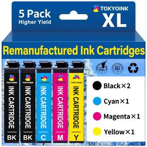 lot 12319 image: Printer Ink Cartridge Set with Installation Kit (Yellow Is Leaking)