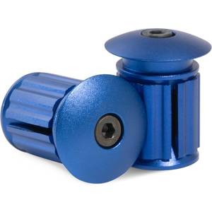lot 12344 image: Domain Cycling - Handlebar End Plugs - Expanding, Aluminum and Adjustable Handlebar Bike Bar Ends for Road, Mountain, BMX, MTB Bicycle - 2 Set Plug or Cap for Bike Bars (Blue)