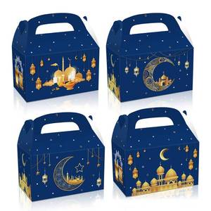 lot 12369 image: Estivaux 12 Pack Ramadan Candy Box, Eid Gift Bags, Blue Chocolate Treat Box for Party Decorations