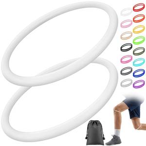 lot 12380 image: Foilswirl Silicone Patella Knee Band for Basketball Patella Tendon Support Knee Pain Running Tendon Brace Support Strap(2,White,S)