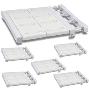 lot 13715 image: Gerrii 6 Pcs Closet Tension Shelf Rod Expandable Shelf Locker Organizer Adjustable Storage Rack Scalable Layered Divider Separator for Cabinet Wardrobe Kitchen Bathroom (10.83-17.91)