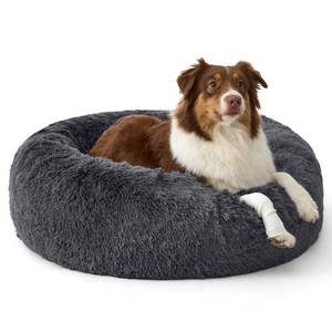 lot 13741 image: Bedsure SupportMax�� Calming Dog Beds Large Sized Dog - 36in Donut Washable Large Pet Bed,Anti-Slip ��Removable Cover,420GSM Round Anti-Anxiety Fluffy Plush Faux Fur Bed, Fits up to 80 lbs Pets