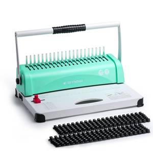 lot 13746 image: OFFNOVA Binding Machine, 21-Hole 450 Sheets Paper Comb Binding Machine for Letter Size  A4  A5 Paper, Easy to Punch Handle, Adjustable Margin, Book Binder with 100 PCS 38 Comb Binding Spines