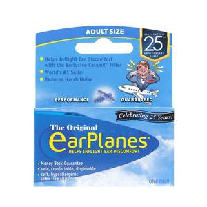 lot 14123 image: Original Adult EarPlanes by Cirrus Healthcare Earplugs Airplane Travel Ear Protection (1 Pair)
