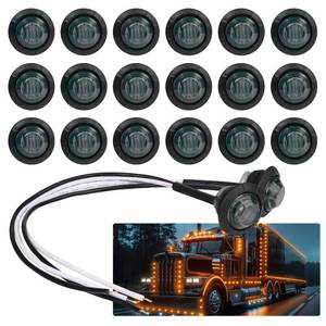 lot 14125 image: TMH (Pack of 20 34 Inch Mount Smoked Lens Amber LED Clearance Bullet Marker lights, Side LED marker lights for trailer Truck RV Car Bus Van