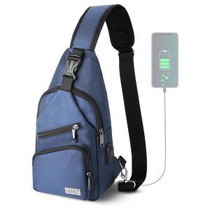 lot 14150 image: AMJ Crossbody Sling Bag Men, Casual Shoulder Backpack, Chest Daypack Satchel for Hiking Travel��Large Blue��