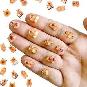 lot 14173 image: 100PCS Mini Capybara Decor for Dollhouse Resin Tiny capybaras for Crafts Micro Miniature Capybara for Fairy Garden Dollhouse Micro Landscaping Decoration