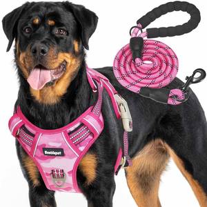 lot 14177 image: Beebiepet Heavy Duty Tactical Dog Harness for Large Dogs, No Pull Adjustable Pet Harness Reflective Service Training Easy Control Pet Vest Military K9 Working Dog Harnesses- Large, Pink Camo