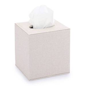 lot 14183 image: Sumnacon Square Linen Tissue Box Cover - Stylish Cube Tissue Box Holder with Magnetic Bottom, Decorative Tissue Box for Vanity Toilet Tank Dresser Night Stand Table Countertop Office Car, Beige