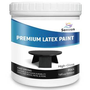 lot 14190 image: Black Paint Gloss Black 16Oz Multi Surface Enamel Acrylic Touch Up Paint for Wall, Metal, Wood, Furniture, Cabinets, Doors, Tables Scratch Repair, 500ml