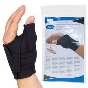 lot 14196 image: Comfort Cool Thumb CMC Restriction Splint - Breathable Neoprene Thumb Brace for Arthritis - Black, Left Hand, Small Plus (6.5 to 7.25 inches)