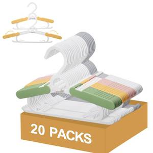lot 14214 image: 20 Pack Baby Clothes Hangers, 11-15 Adjustable Non-Slip Thickened Kid Hangers for Nursery Closet Toddlers Infant Children to Teenager (Multicolor)