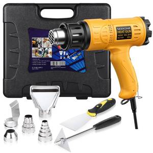 lot 15748 image: SEEKONE Heat Gun 1800W Heavy Duty Hot Air Gun Kit With Carry Case Variable Temperature Control 122��-1112����50��- 600���� Overload Protection with 4 Nozzles for Crafts, Shrinking PVC, Stripping Paint
