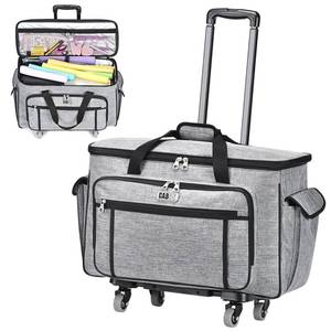 lot 15755 image: CAB55 Rolling Carrying Case for Cricut Maker 3Maker 4MakerExplore 4Explore 3Explore Air 2, Double-Layer Storage Bag with 4 Wheels & Mat Pocket for Cricut Cutting Machine, Accessories & Tools