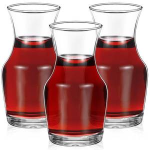 lot 15761 image: Remagr 3 Pack Single Serving Wine Carafe Glass Small Mini Carafe Individual Wine Refill Decanter for Dinner Parties Tastings Bars Restaurants (6.5 oz)