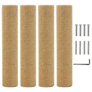 lot 15767 image: Fhiny 4PCS Cat Scratching Post Replacement 15.7 Natural Jute Spare Extension Scratch Post for Cats Tree DIY Craft Refill Pole Parts Hemp Rope Scratcher Climbing Perch for Indoor Kitten Brown