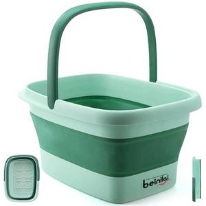 lot 15772 image: Collapsible Foot Bath Basin for Soaking Feet,Pedicure Foot Spa, Foot Tub with Handles and Massage Acupoint,Multifunction Collapsible feeting Soak Tub-Green
