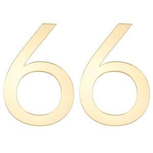 lot 16068 image: PATIKIL House Numbers, 2 Pcs 4 Inch Self-adhesive Acrylic Modern House Number for Outside Address Mailbox Door Farm House Office Apartments Hotel Room, Gold (6)