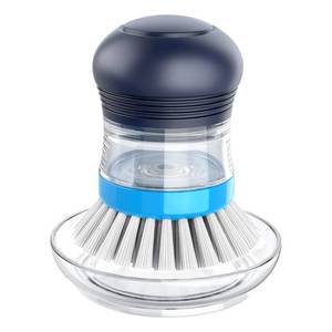lot 16080 image: MR.SIGA Soap Dispensing Palm Brush Storage Set, Kitchen Brush with Holder for Pot Pan Sink Cleaning, 1 Set