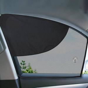 lot 16081 image: DIZA100 Front Window Sun Shade, 2 Pack Half Blackout & Half See-Through Magnetic Car Side Window Sunshades with Fixed Suction Cup, Car Window Curtain UV Protection for Driver